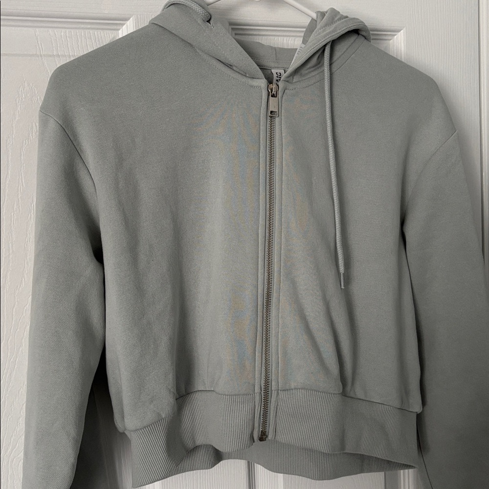 💐 Seafoam Green Zip Up Hoodie Women’s Size S Casual - Picture 2 of 4
